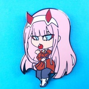 Zero Two anime enamel pin, Darling in the Franxx